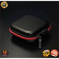 Storage Hard Case QKZ Motif Carbon Fiber Earphone Container IEM Earpods TWS Bag Pouch Premium Materi