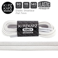 KIPZKAPZ XS37 Elastic White 90cm 115cm 140cm - Flat Shoelaces Flat Shoelaces 7mm
