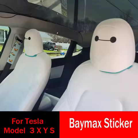 Big Eyes Decal Baymax Sticker for Tesla Model 3 Hihgland Y S X Seat Headrest 2024 2023 2022 2021 Int