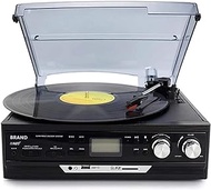 Vinyl Player Vintage, Classic Style Record Player Vinyl Turntable with AM/FM Radio Cassette Player CD Player 2 Separate Stereo Speakers Radio Gramophone