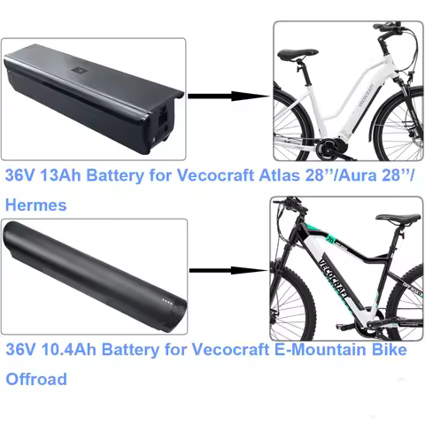 Vecocraft E-Trekking Bike Battery 36V 10.4Ah 13Ah E-Mountain Offroad Bike Battery Atlas Aura 28'' He