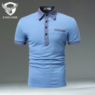 EAGLADE Collared Men's Polo T-shirt for Man 1614-584 in Denim Blue K11