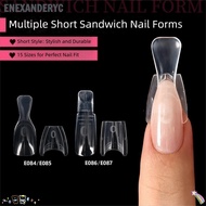 ENEXANDERYC 60/240/300 Pcs Dual Nail Forms, Oval No Paper Forms Coffin Nail Forms,  Acrylic 15 Size 