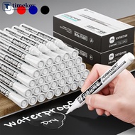 TIMEKEY 1Pc White Black Red Marker Pens 2.0mm Oily Waterproof Paint Pen for Wool Canva Tire Glass Ro