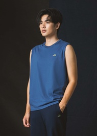คร็อคโคไดล์เสื้อกล้ามสีนาวัลอะคาเดมีบลู ทรงพอดีตัว CROCODILE NAVAL ACADEMY BLUE CUSTOM FIT SLEEVELES