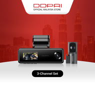[2026 NEW] DDPAI N4T 3-Channel 2.5K GPS Super Capacitor Front Rear & Cabin Dashcam with Infrared Nig