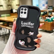 HP Phone Case For Samsung A22 M22 M32 Case Phone Case Trendy Silicone Protective Case Black Cat Patt