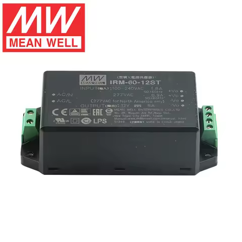 MEAN WELL IRM-30/45/60/90W Modular Power Supply 110V 220V AC to DC 5V 12V 15V 24V 45V PCB Green Swit