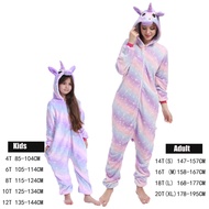 Women Kid Cartoon Kigurumi Purple Rainbow Unicorn Onesie Animal Jumpsuit Cosplay Pyjama Costume