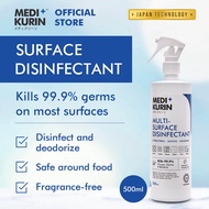 MEDIKURIN Surface Disinfectant Spray 500ml (Food grade, non-toxic, non-alcohol, HOCL, kill germs & C