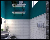 Keramik Dinding Tembok Kamar Mandi Toilet Wc Bevel 10X20 Cm Kekinian