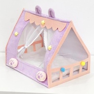 [szluzhen3gv] Plush Doll Tent Bed Comfortable Cartoon Miniature Furniture for Bedroom Home