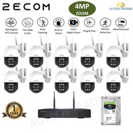 2ECOM 4MP 10x Zoom In wireless cctv set 360 degree rotate Audio CCTV Wifi eyeball camera IP indoor o