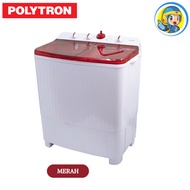 polytron pwm951 series mesin cuci 2 tabung semi auto washer - merah
