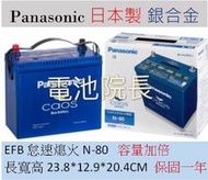 全新 電池院長 國際牌 Panasonic N80 N65 日本製造 銀合金 怠速熄火 汽車電瓶 電池