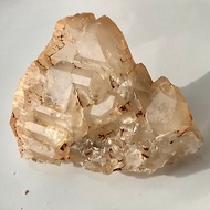 天然水晶雙色紅白泥 白水晶城堡骨幹礦物擺件 骨幹礦物擺件