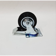 / cart wheels / trolley wheels 4 inch rotating rubber wheels + brakes