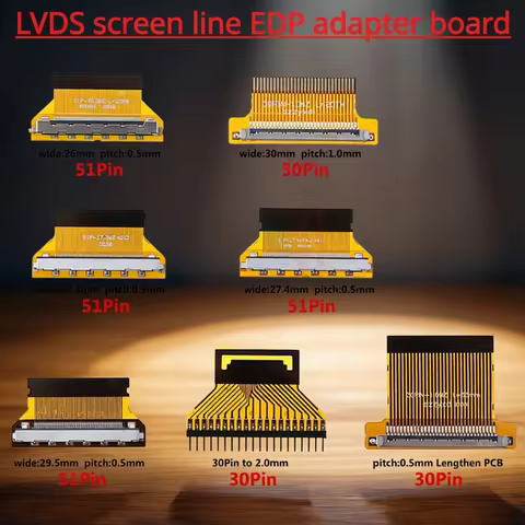 1Pcs/lot LVDS screen line EDP adapter board FIX 30P to FPC 30P/51P 1.0mm/0.5MM flexible cable interf