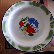 promo.. .!1 lusin12 pcs piring seng enamel/piring jadul ukuran 22 cm