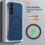 For Samsung A55 Case Magnetic Frameless Hard PC Phone Case for Galaxy A55 A 55 Shockproof Matte Cove