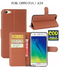 Leather Flip Cover OPPO F1S / A59- Wallet Case Kulit - Casing Dompet Case Wallet Leather Flip Case OPPO F1S / A59 Casing Hp Leather Dompet Kulit FLIP COVER WALLET