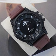 (BISA COD) Best Seller!! Jam Tangan Pria QUIKSILVER PAKET Strap Kulit Free 1 Tali Karet || JAM TANGA