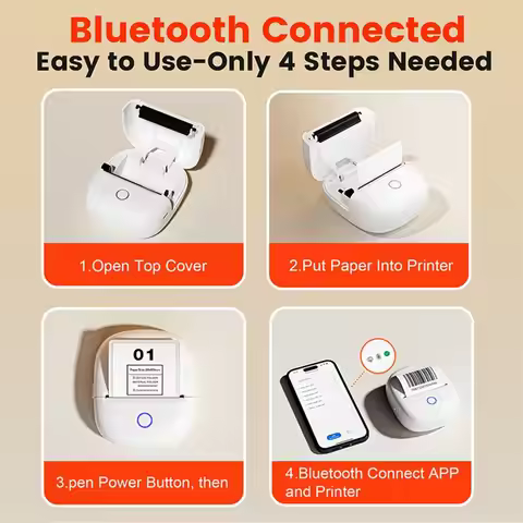 THANKYOU Mini Label Printer Portable Home Use Thermal Ink-Free Sticker Printer Photo Label Picture P
