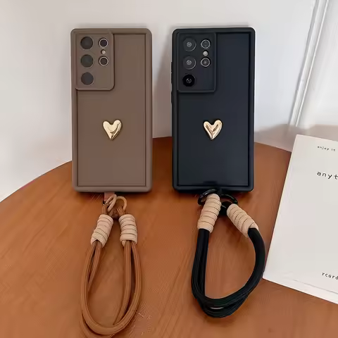 Lanyard Strap Heart Soft Phone Case For OPPO Reno 13 12 11 10 8 9 7 6 5 4 Lite 3 Pro 8T 8Z 7Z 6Z 5Z 