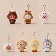 Ready BT21 Baby Fluffy Plush Doll Bagcharm BTS Plushies Doll KEYCHAIN