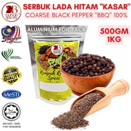 500GM - 1KG Serbuk Lada Hitam Kasar 100% Asli - Coarse Ground Black Peppercorn (BUHARI SPICES) 💯% Pu