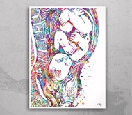 Pregnancy Art Watercolor Print CANVAS Art Womb Pregnancy Anatomy Gynecology Obstetrician Nursing Mid
