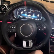 DIY Artificial leather Suede Carbon Fiber Customized Hand-stitched Car Steering Wheel Cover For MG Z