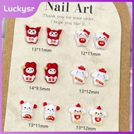 20PCS Nail Accessories New Style Sanrio Cartoon Manicure Accessories Ice Transparent 3D Kuromi KT Ca