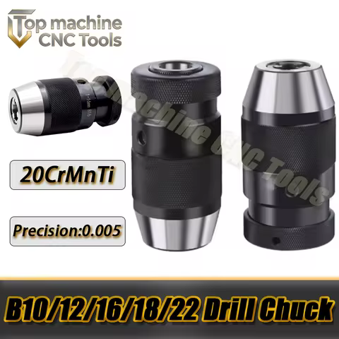 Automatic Self-tightening Drill Chuck B10 B12 B16 B18 B22 C6 8 10 12 16 Morse MT1/MT2/3/4 taper shan