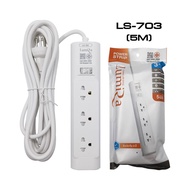 ปลั๊กรางไฟ ปลั๊กไฟ LUMIRA รุ่น LS-703 ขนาด 3เมตร 5เมตร ประกัน3ปี