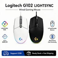 Logitech G102 Lightsync Gaming Mouse RGB 8000 DPI USB Wired Mouse - Black