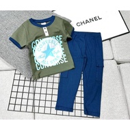 Set Jalan Cargo Pants 100% Cotton 1y - 12y Army Converseee