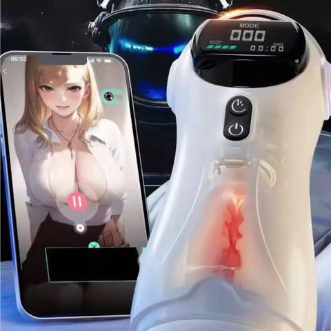 Simulation Real Vagina Vibration Blowjob Masturbation Cup App Remote Automatic Sucking Male Masturba