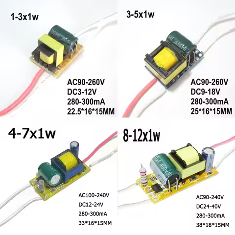 10pcs 1W-50W 220V LED Power Supply 280mA 300mA Lamp Driver 3W 5W 7W 9W 10W 20W 30W 36W 50W Lighting 