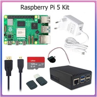C Raspberry Pi 5 RAM 4GB 8GB Kit + Case + 32 64 128GB TF Card + Power Adapter +Video Cable for Pi 5