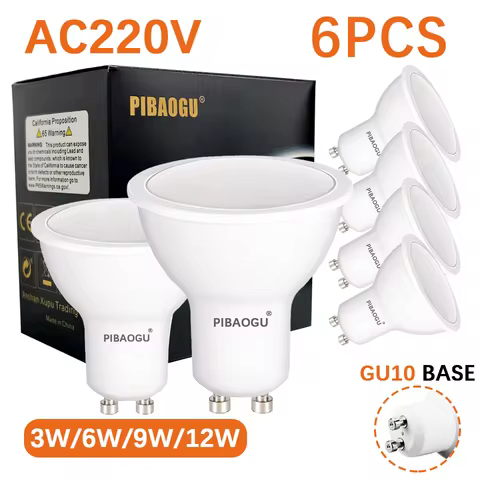 6PCS LED Lights Bulb Spot Light GU10 120° Spotlight AC220V Led Dimmable MR16 GU10 Spot Lights LED No