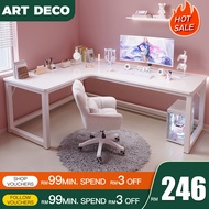 L Shape Gaming Table Corner Desk White Computer Table Meja Komputer Laptop Table Study Table 180CM M