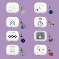 Cute Clear TPU Case with Keychain for AirPods 4 ANC Soft Korea Ins Cute Transparent Skin Earphone Ca