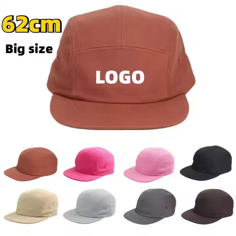 Custom Printed LOGO Cotton Washed Big Size Baseball Cap Hip-hop Trendy Skateboard Cap Men Women 5 Pa