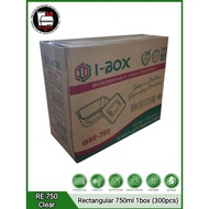 RE750 1BOX 300pcs / Microwavable plastic container / Microwavable food container / Rectangular 750ml
