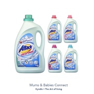 Attack Liquid Laundry Detergent - Ultra Power  4kg/Colour 3.6kg/+Softener 3.6kg/Flora 3.6kg/+Perfume Fruity 3.6kg