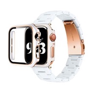 2pcs Set Women's Compatible Band And Watch Case 2-In-1 Screen Protector Lightweight Fashion Girl Whi