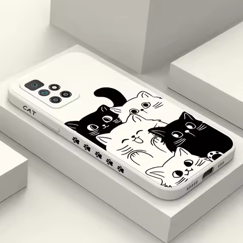 Curious Cat Phone Case For Xiaomi Redmi 13C 12 12C 10 10C 10A 9 9T 9A 4G 5G Liquid Silicone Cover
