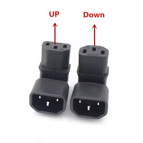 3Pin IEC Connector Down UP 90 Angled IEC 320 C14 Male to C13 Female Power Adapter connector AC plug 