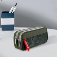 Pencil Bag Stationery Organizer Double Zipper Double Layer Stationery Pouch for College School Large